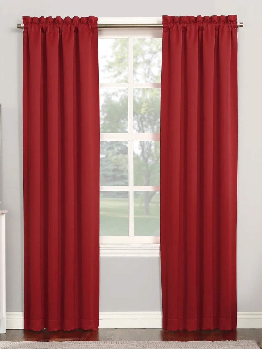 Red Blackout Curtains Set of 2 Panels